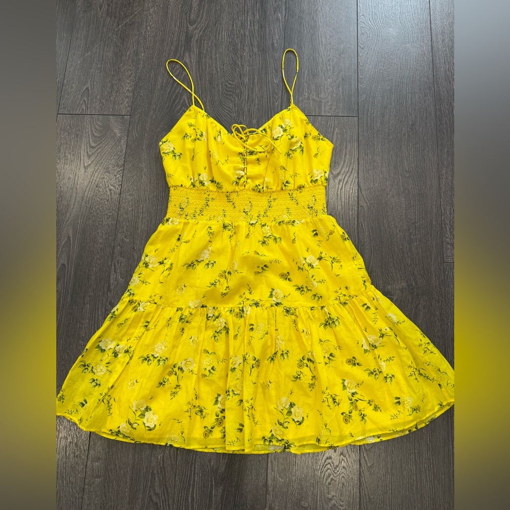 Alice + Olivia Vibrant Yellow sun dress